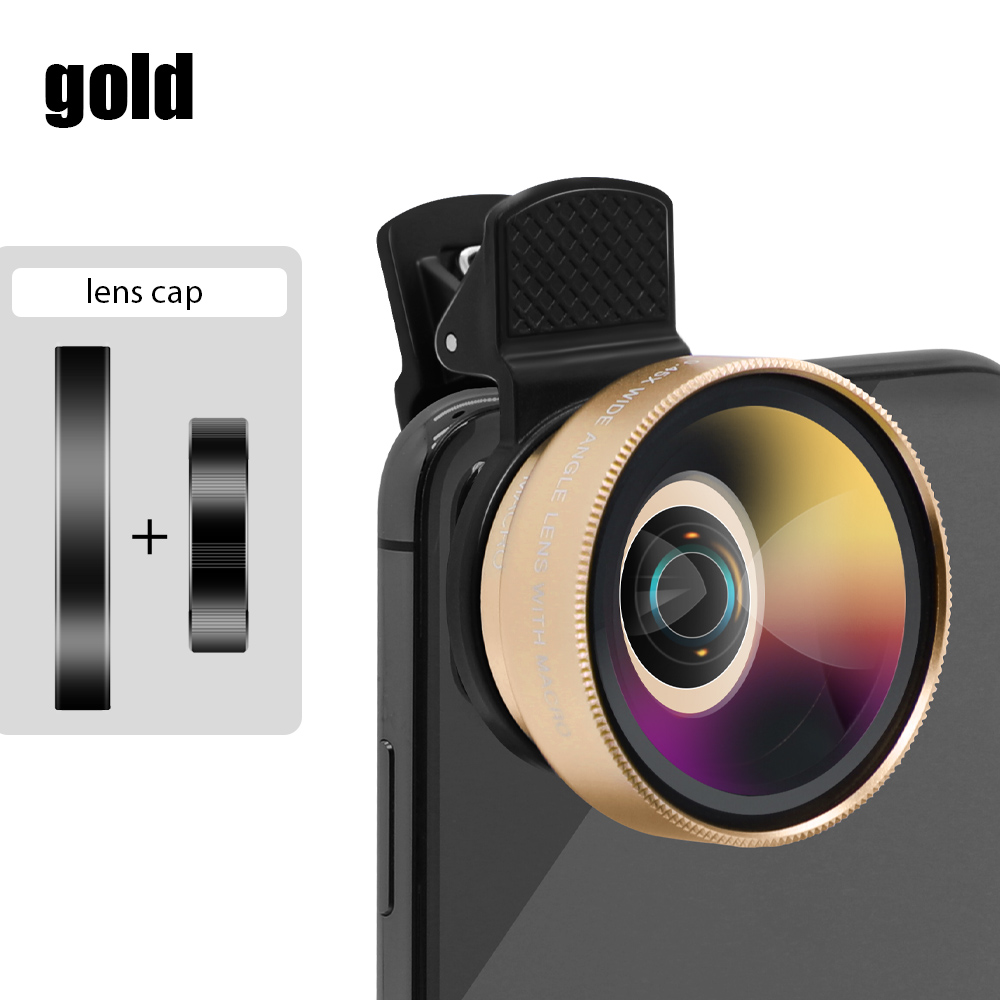 telescopio para celular lente macro para celular объектив ojo de pez xiaomi lente macro teleobjetivo para moviLente Macro para teléfono, ojo de pez, lupa para cámara de teléfono, lente de cámara de teléfono, ojo de pez: gold