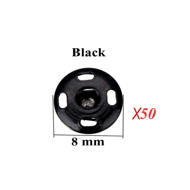 100/50 stk trykkknapper sy på trykknapper metall trykknapper trykkknapp for gjør-det-selv-sying av klær 8/10mm: 1