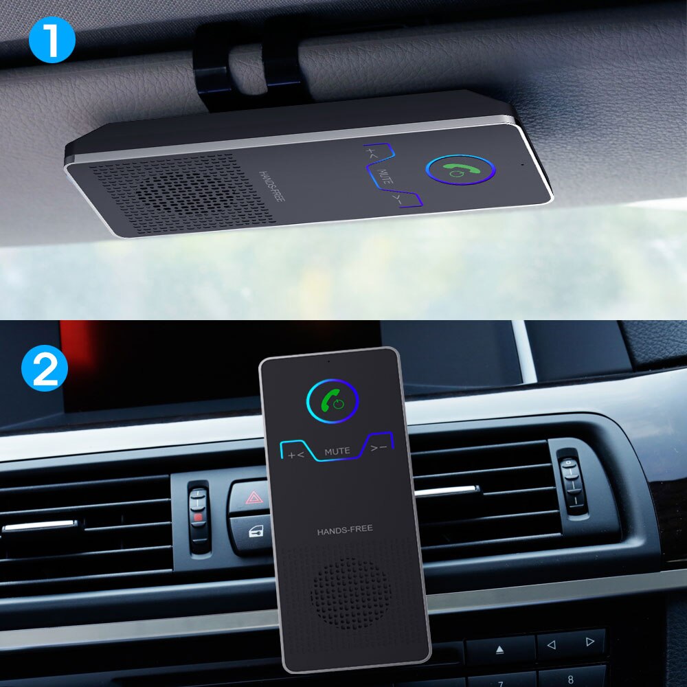 Wireless Handsfree Bluetooth Car Kit Hands Free Calling Transmitter sun visor Speakerphone With Car Charger For Phone
