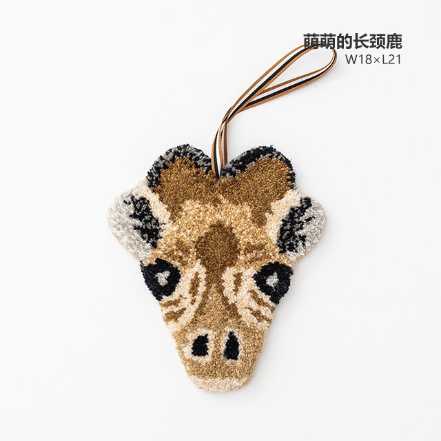 Léopard inde animal modélisation petit pot de laine caboteur caboteur coussin d'isolation à la main décoration de la maison pendentif: giraffe