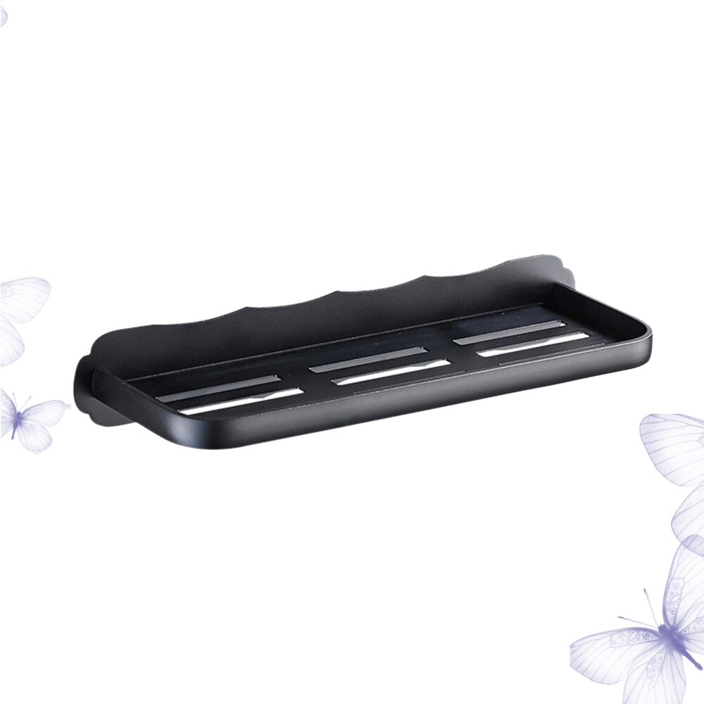 Punch Free Storage Stand Bathroom Shower Shelf Soap Shampoo Cosmetic Shelf Holder Organizer for Home Bathroom (Black Single Laye