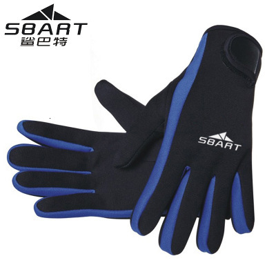 Sbart duikzwemhandschoenen neopreen 3mm volwassen zwempeddels mannen vrouwen duiksurfhandschoenen om te zwemmen duikuitrusting: Blauw / Ik