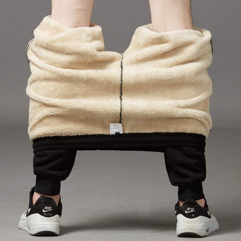 Dikke joggingbroek werkbroek winter heren fluwelen kokerbroek slim maat 4xl warme broek zwart trend sport joggingbroek joggingbroek