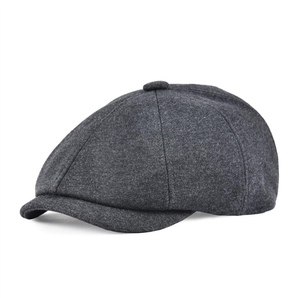 Voboom Big Size Katoen Platte Pet Mannen Vrouwen 8 Panel Klimop Caps Retro Krantenverkoper Caps Zacht Ademend Cabbie Gatsby Ivy hoed 321: Donkergrijs