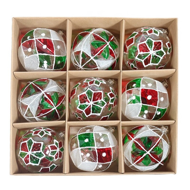 10Cm Kerstballen Ornamenten Grote Xmas Boom Onbreekbaar Opknoping Ballen Decoratie Voor Hoilday Party Kerstballen Set: Red Green White