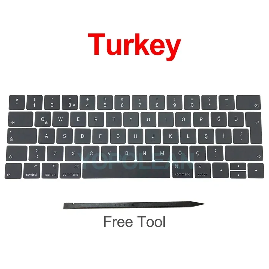 Nowy A1706 A1707 Klawisze klawiatury nasadka US UK French EU Dla Macbook Pro Retina 13" 15" nasadka na klucze laptopa 2016 2017 Rok: Grey