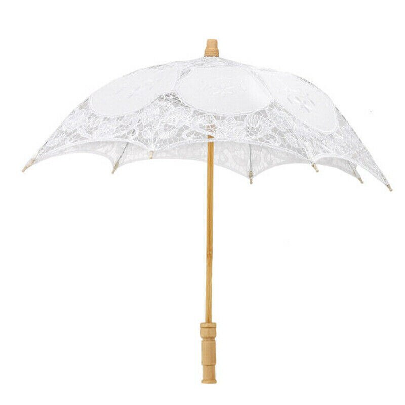 Dentelle Ombrelle De Fleur Dentelle Parapluie Parasol Blanc Partie Mariage