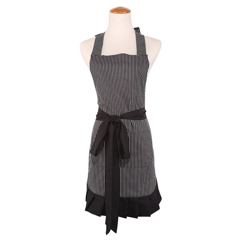 Retro Kitchen Apron Woman Flirty White Apron Frosted Cupcake Striped Polka Dot Ruffled Salon Avental de Cozinha Divertido: (7)