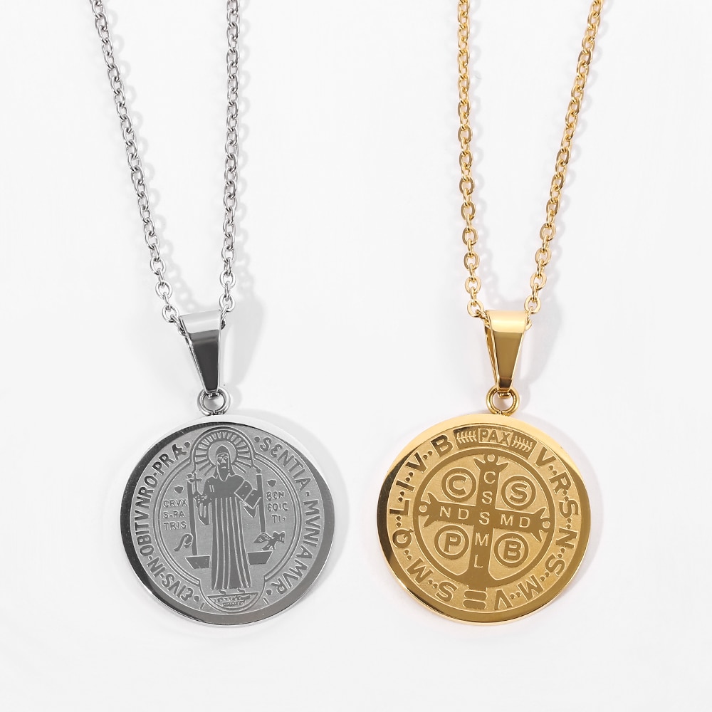 Sterling Silver Saint Benedict Medal with Chain