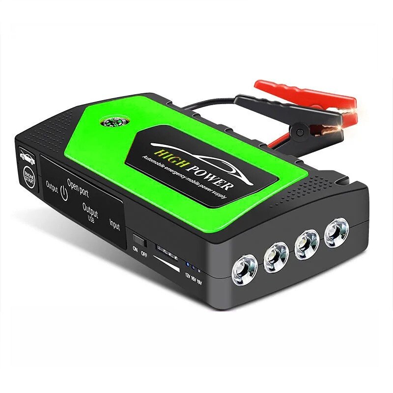 18000mA 600A Auto Jump Starter Power Bank Uitgangspunt Apparaat 12V Diesel Benzine Auto Acculader Booster Buster: green