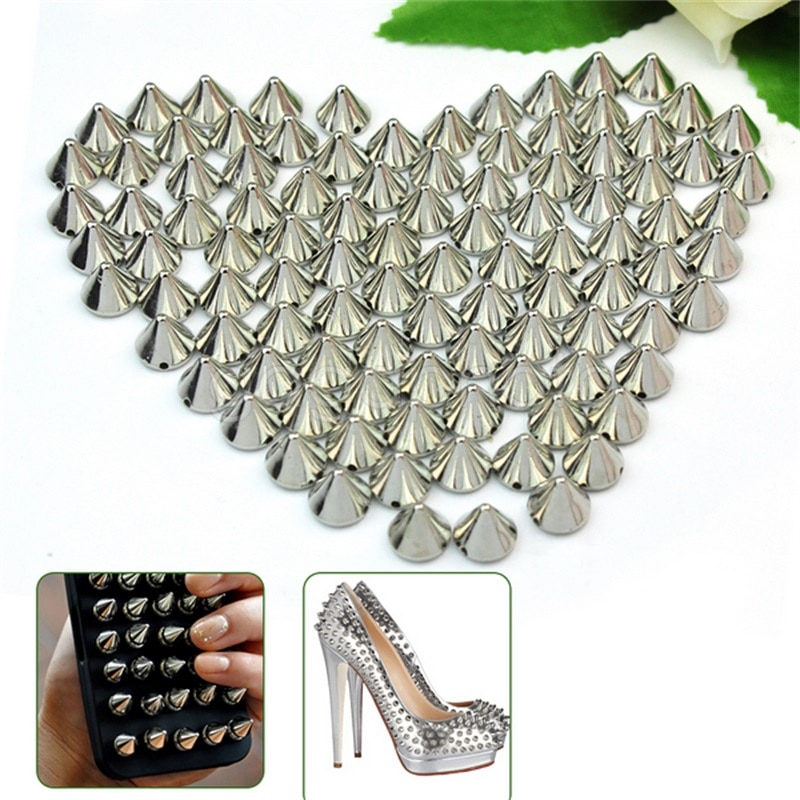 100 X 10mm Silver Metal Stud Rivet Spikes Craft Ba... – Vicedeal
