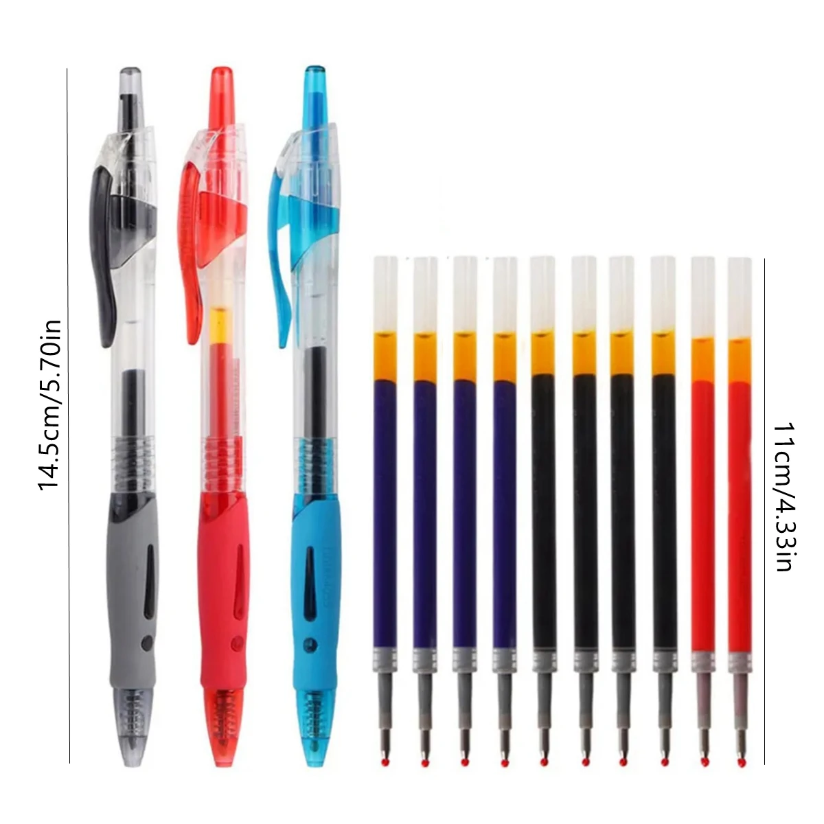 Juego de plumas de Gel retráctiles de 0,5mm, bolígrafo de tinta negra/azul, escritura, firma de negocios para oficina, suministros escolares para niños, papelería, 12 Uds.