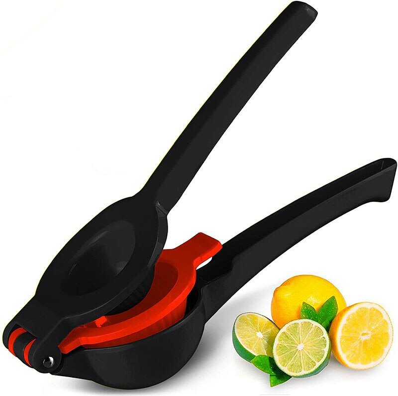 Presse-citron et citron vert presse-agrumes-2 tailles Double bol-robuste-aluminium émaillé-accessoires outils de cuisine: Black and Red