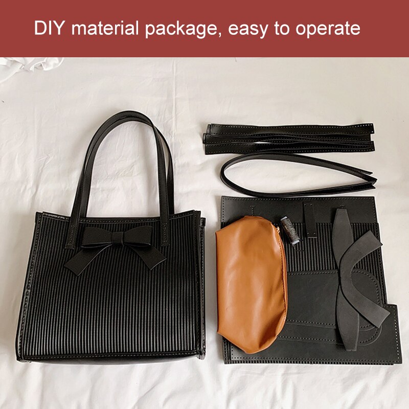 Sac à main tissé fait maison, sac à bandoulière avec nœud, Kit fait main pour débutant, fourre-tout à la , accessoires de couture artisanaux