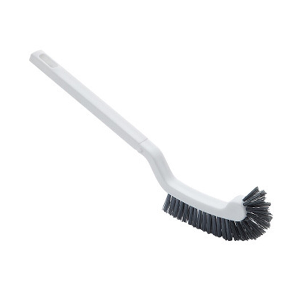 Strong Toilet Cleaning Brush Plastic Scrubber Curved Clean Side Bending Handle Corner Brush Bathroom WC Cleaning Toilet Supplies: White