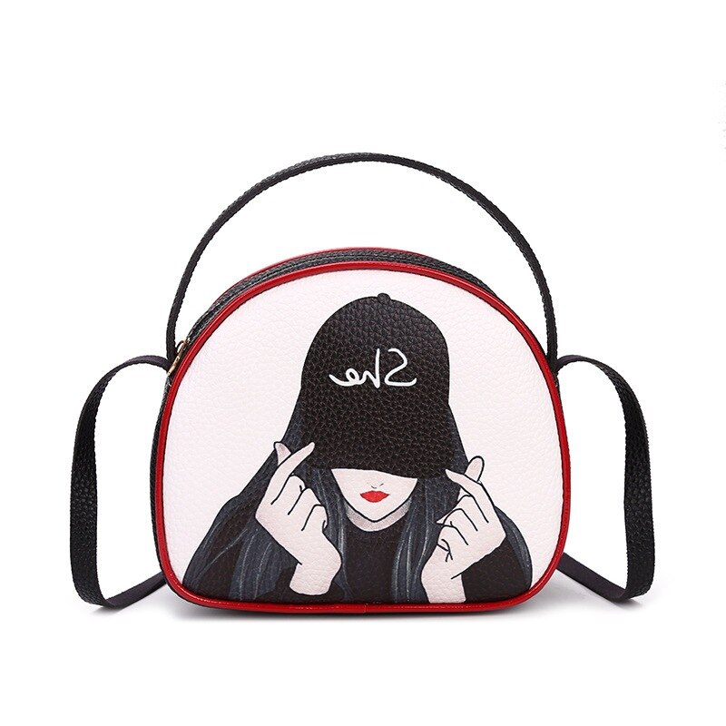 Dames kleine tas cartoon meisjes groep messenger bag rits gesloten schoudertas hiphop stijl telefoontas