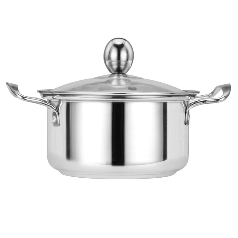 Mini lagerpotte med læbe rustfrit stål suppe gryde køkken lager gryder køkkengrej kogekande køkken madlavningsværktøjer: Sølv