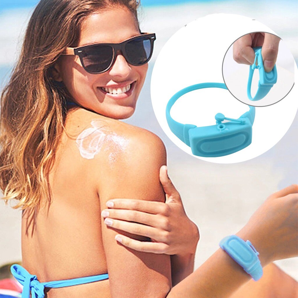 # R25 bracelet main distributeur désinfectant pour les mains distribution Silicone portable distributeur pompes désinfectant bracelets main poignet: A