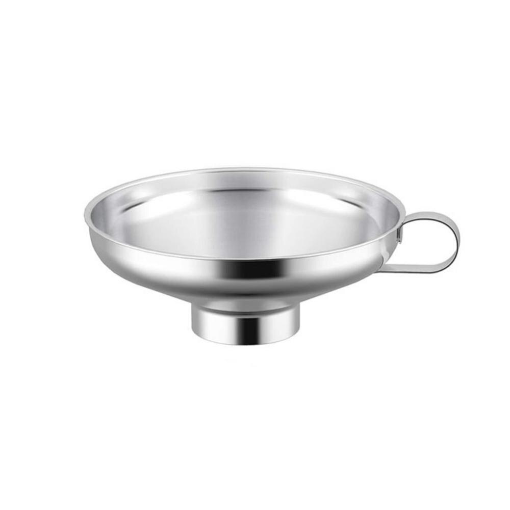 Stainless steel funnel wide mouth funnel filter oil leak large diameter canned oil wine kitchen cooking tools kitchen supplies: L