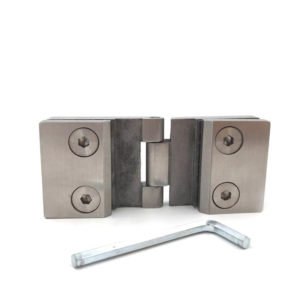 180 degree double-sided open-close glass clip 304 Stainless Steel Precision Casting Wine Cabinet Hinge Door Hinge: Bilateral hinge