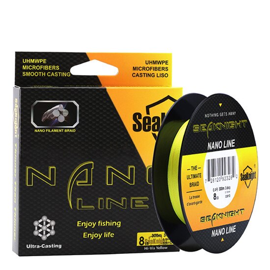 Seaknight NANO 300 m 4 strands stranded fishing lines PE multifilament fishing line 4lb 6lb 8lb 10lb diameter 0.07-0.12mm: yellow / 0.2