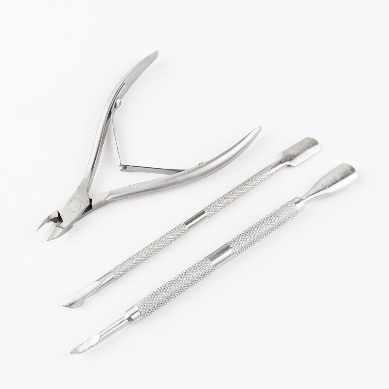 Nail Care Cleaner Nail Art Gereedschap Cuticle Pusher Set Manicure & Pedicure Tool Silver Rvs Vinger Dode Huid Push