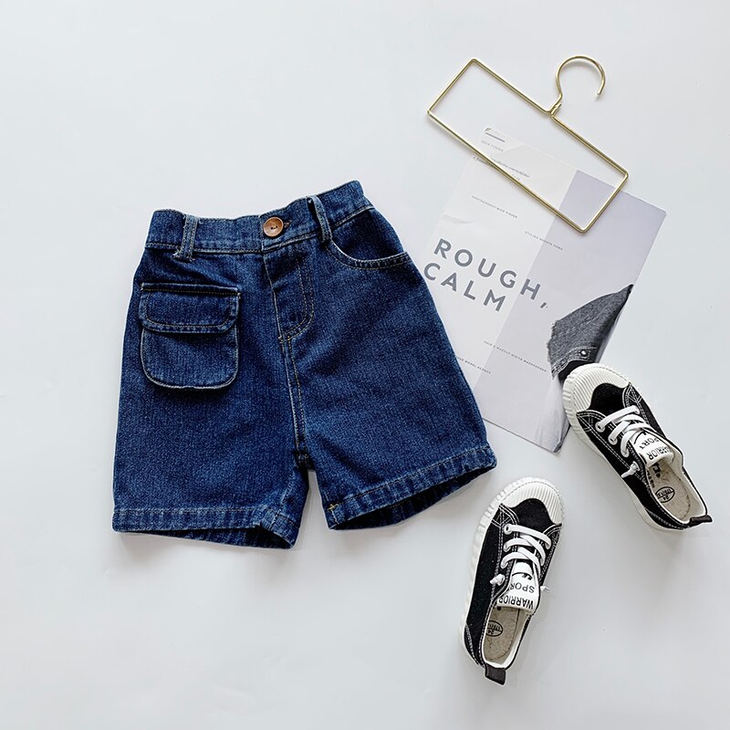 Imcute Bebé Ropa de verano bebé pantalones vaqueros de niña pantalones cortos de mezclilla azul claro pantalones cortos cintura elástica de algodón 1-6Y