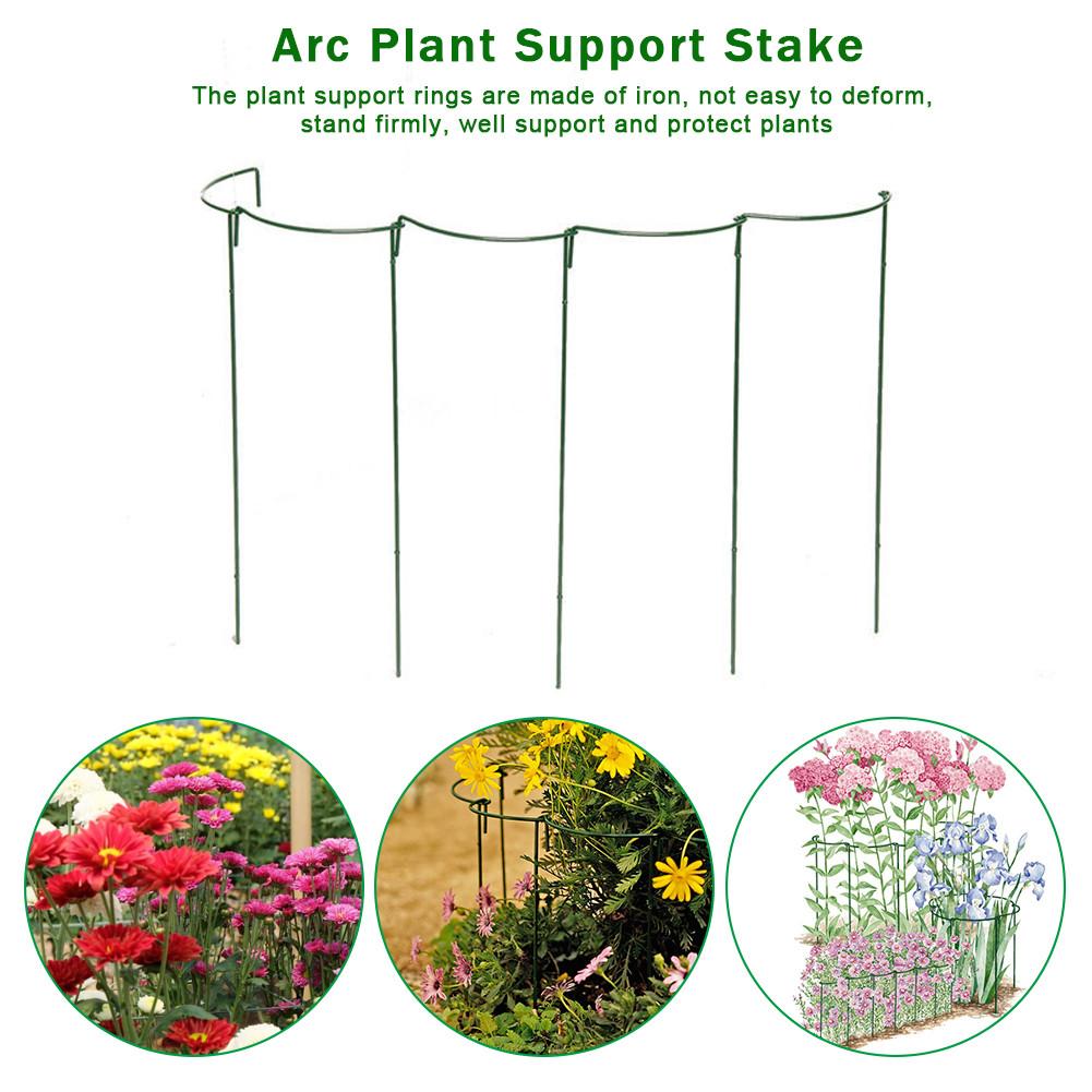Nyeste bue plante støtte stake metall hage plante stake halv rund plante støtte plante blomsterpotte bur suporte para plantas
