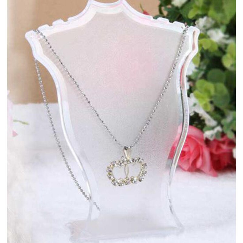 Jewelry Display Stand Pendant Necklace Chain Holder Earring Bust Display Stand Showcase Rack Black Showing Packaging Display: perforation