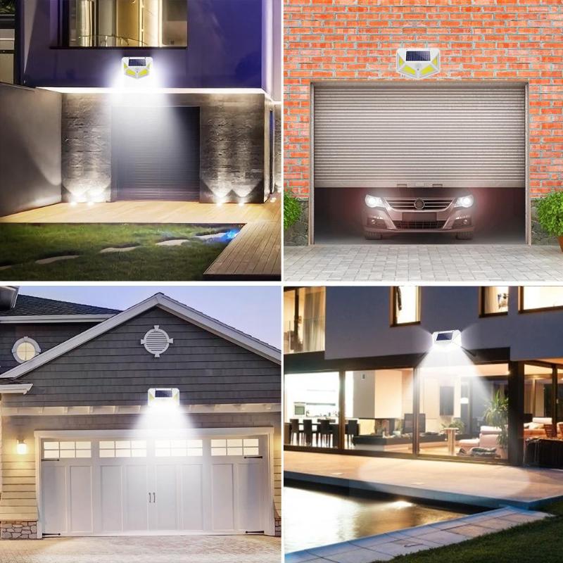 COB 68LED Zonne-energie Power Muur Veranda Lichten Motion Sensor Groothoek Waterdichte Lamp voor Outdoor Binnenplaats Yard Straat
