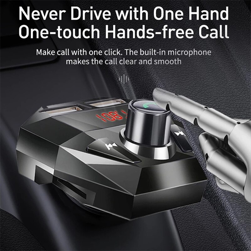 Lovebay bluetooth 5.0 autoradio-set mit  mp3 playern, freisprecheinrichtung, led-beleuchtung, kabellos, passend für bluetooth-fm-transmitter und 5v/2.1a usb-ladegeräte