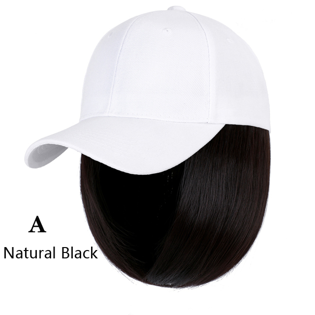Beanies Hat With Hair Wigs For Women 24 inch Long Straight Hair Synthetic Wig Warm Soft Ski Knitted Autumn Winter Cap: Orange