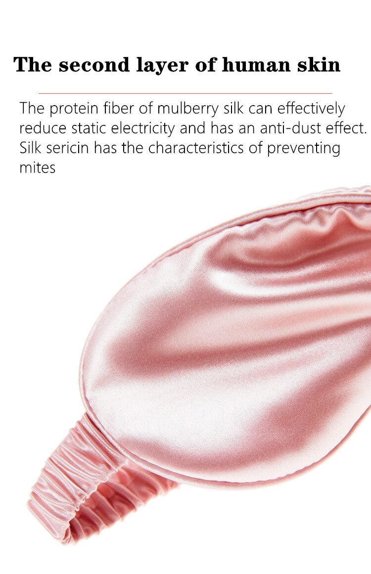 Máscara de ojos 100% seda pura de doble cara antifaz para dormir y vendar los ojos con correa elástica suave sombra de ojos para protección nocturna