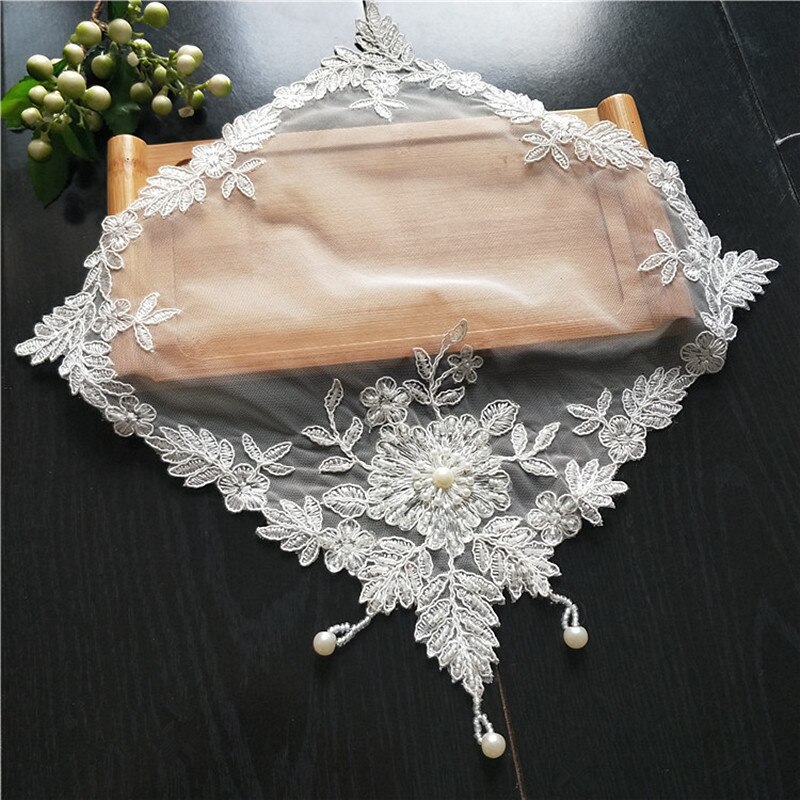 Europäischen exquisit Stickerei Perlen Spitze Anhänger Platz Untersetzer Schlafzimmer Studie Büro Tisch matt Obst Platte Gebäck Abdeckung Tuch: Stil C