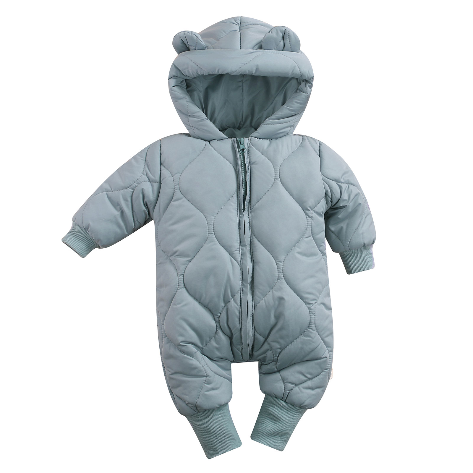 2021 grosso quente infantil macacão de bebê com capuz dentro do velo menino menina inverno outono macacão crianças outerwear crianças snowsuit: Azul / 24 m