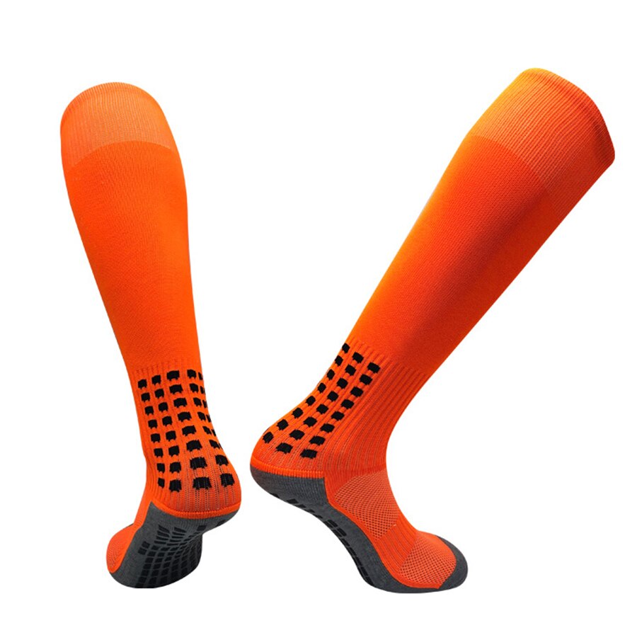 Fodbold sports sokker skridsikker åndbar lang strømpe fodbold kompression cirkulation basketball sokker voksne: Orange