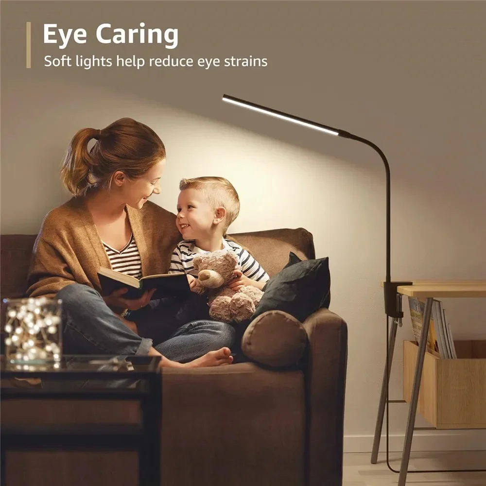 Leeslamp LED-bureaulamp met oogbescherming, leeslamp werklamp 3 kleuren kunnen worden geschakeld en aangepast.
