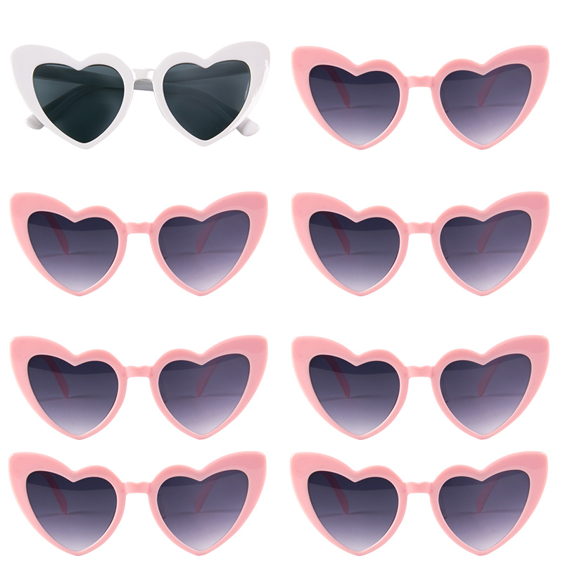 Gafas de sol de noche de gallina, gafas de sol de amor para despedida de soltera, de dama de honor, gafas con forma de corazón verde aguacate, suministros de boda para despedida de soltera: plum