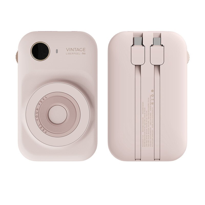 Liberfeel magnetische powerbank 10000 mah, kabellose schnelllade-powerbank mit intelligenter zweizeiliger digitalanzeige für iphones: Rosa