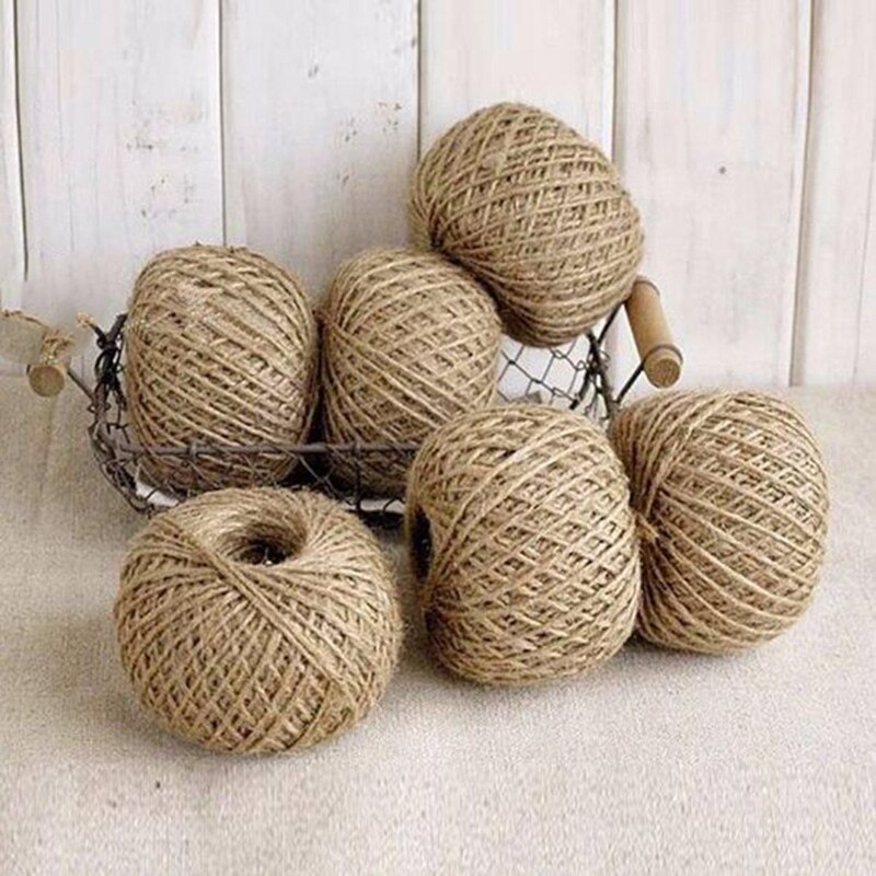30m naturliga säckväv hessian jute garn sladd hampa rep gör det själv hem hantverk packningssnören bröllop julfest heminredning