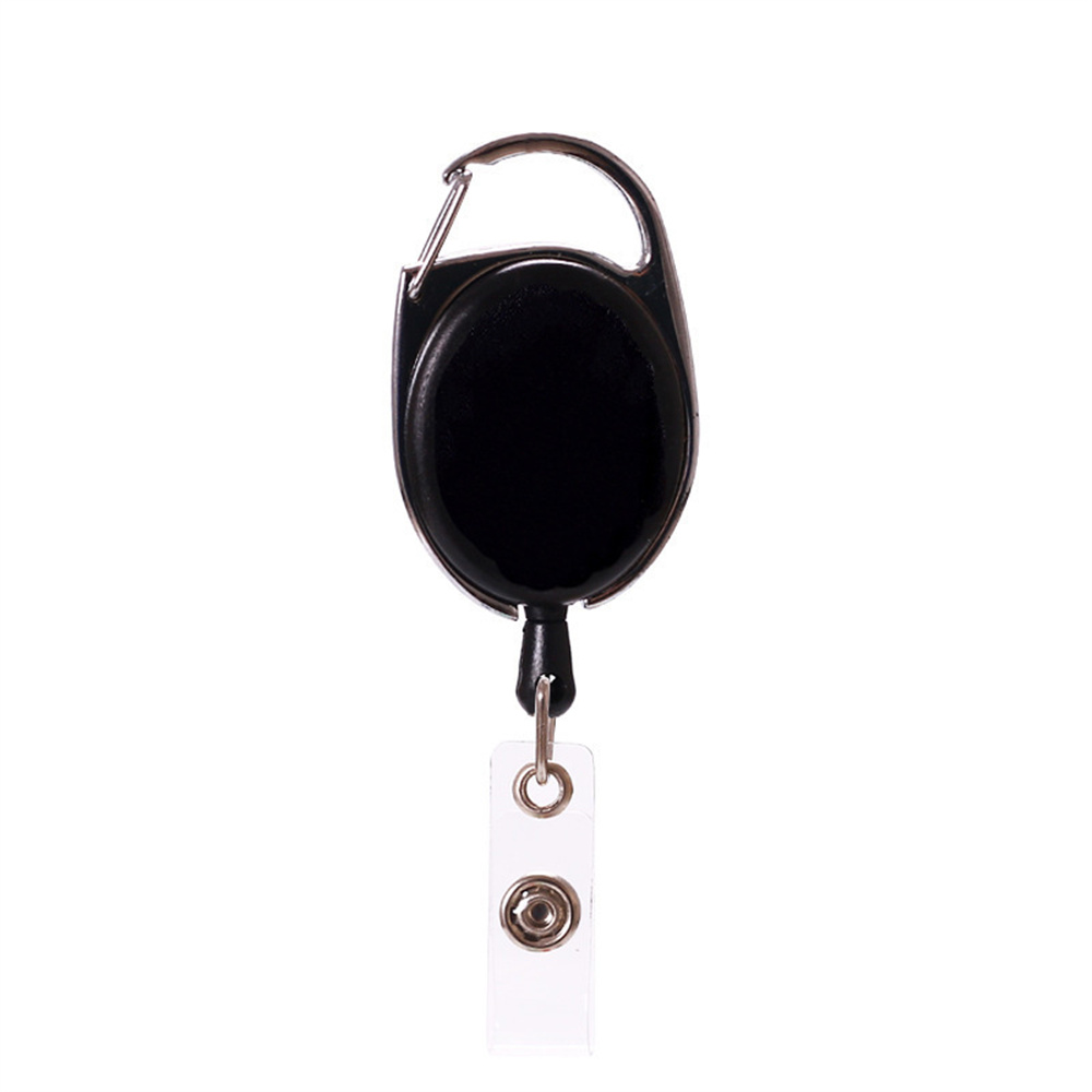 LLavero retráctil negro, llavero con insignia de identificación antipérdida con cuerda de alambre de acero elástica, accesorios para mochila, herramienta para exteriores: Marfil