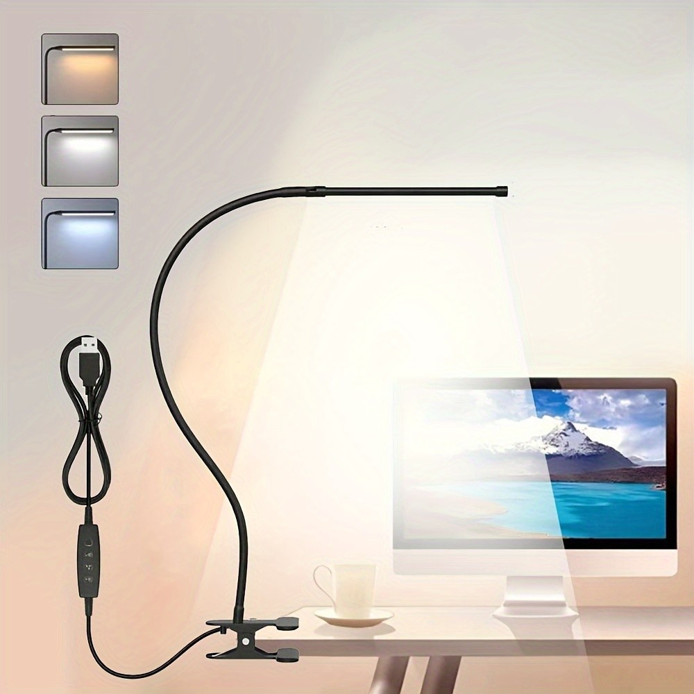 Dimmbare, flexibel LED-schreibtischlampe mit schwanenhals (360 °) zum anbringen, leselicht, augenschonendes usb-klemmlicht, bücherlampe, nachtlicht: Ursprünglich Titel