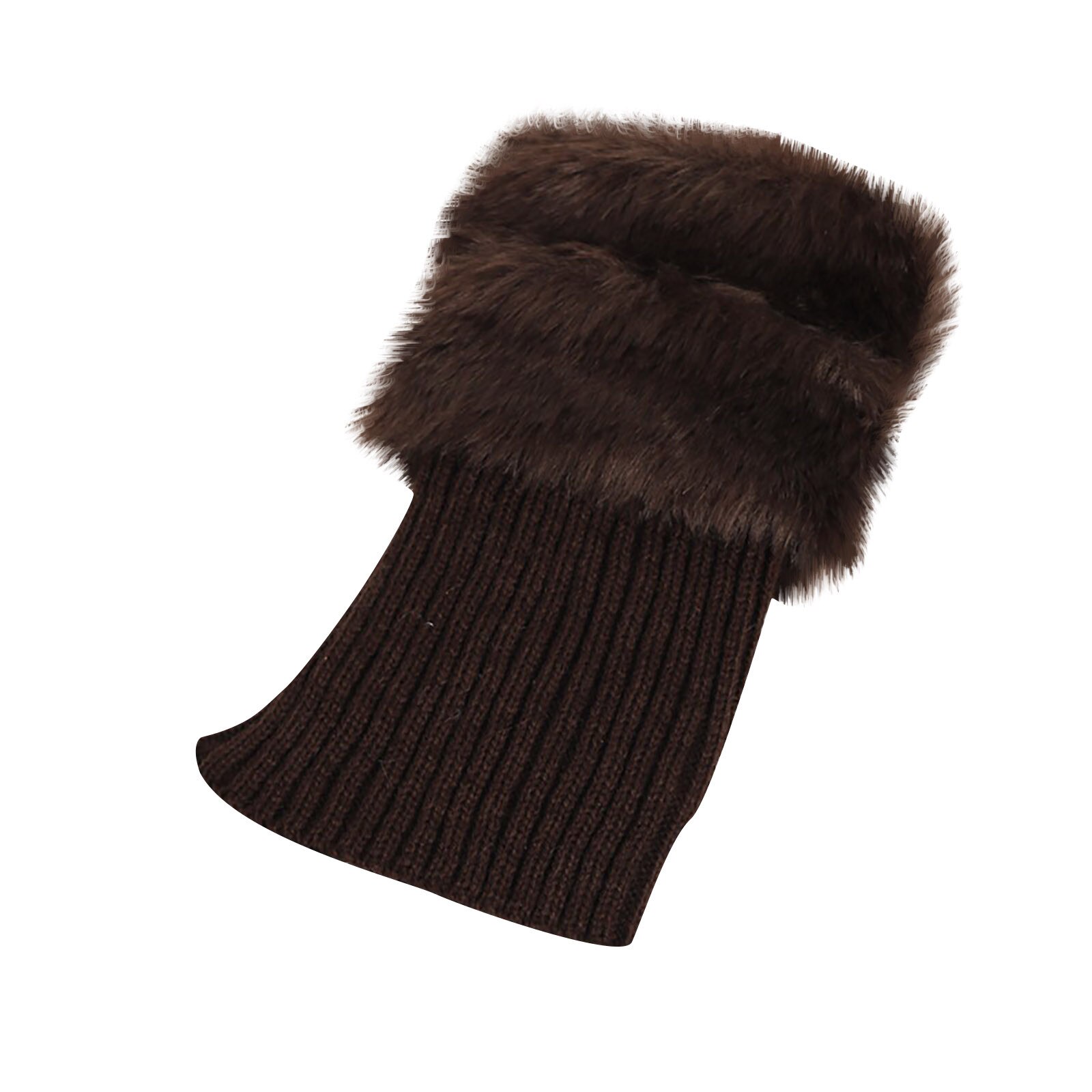 Frauen Mädchen Winter Verdicken Plüsch Stiefel Manschette Rippen Gestrickte Kurze Beinlinge Einfarbig Häkeln Gamaschen Deckel Socken 2 Paare: CO