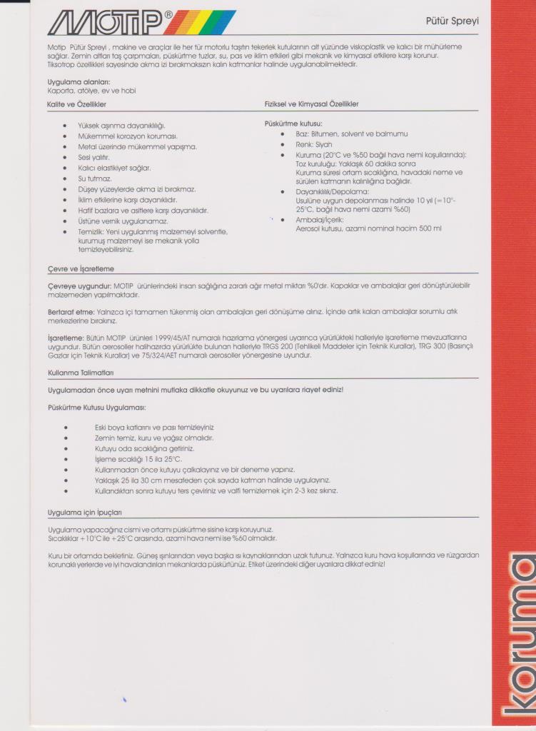 Motip BLACK Tooth Spray 500ml - Stone Chip Spray