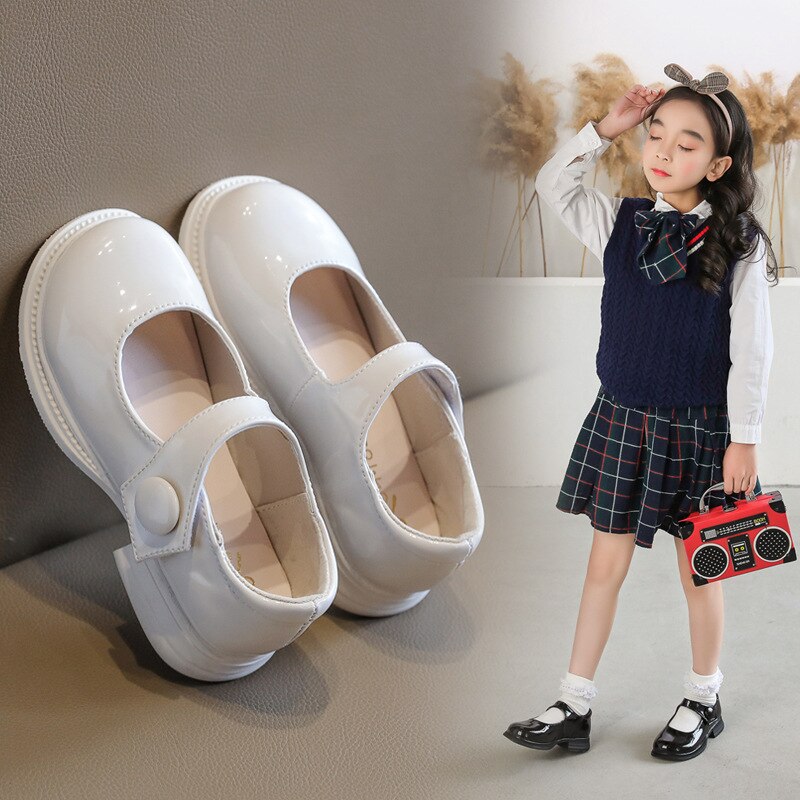 Children Leather Shoes Girl Flats Shoes Girls Princess Shoes Student Party Casual Shoes E683