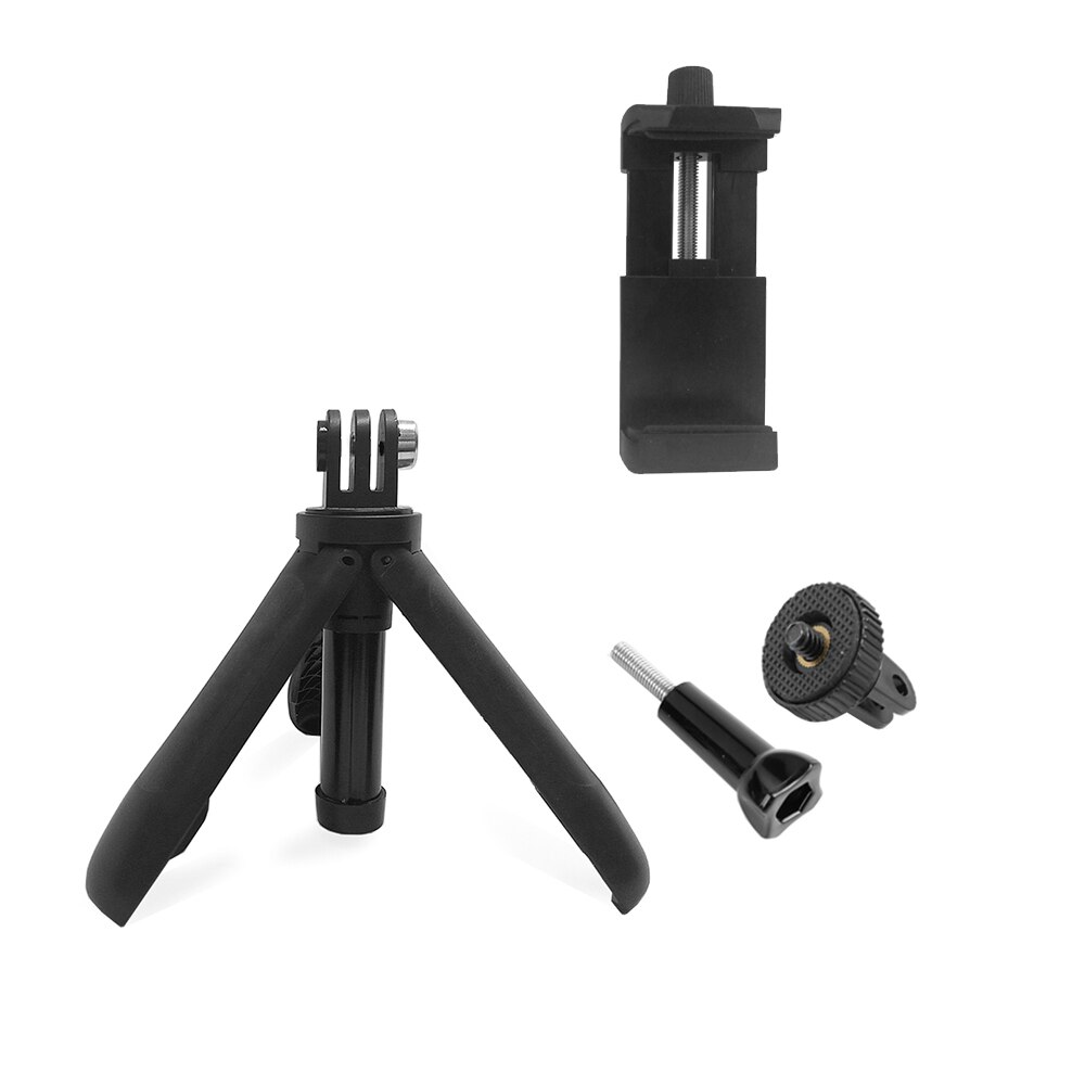 TUYU-Mini trípode de montaje para palo de Selfie, monopié de mano extensible para Gopro Hero 6 5, SJCAM, Xiaomi YI 4k, H9R, Sony, DJI, cámara deportiva: Black Tripod x Clip