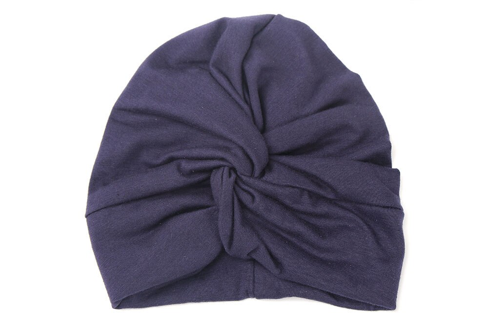 Indianmössa bomullssnusnäsdukar bebisflickor barn turban pannband hår pannband omlott tillbehör för barn huvudbonad huvudinpackning: Djupblå