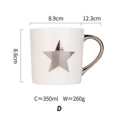 måke keramisk krus keramisk kaffekopp kina benmelk tekopp kjærlighet hjerte stripe drinkware 350ml hjemmekjøkken: D