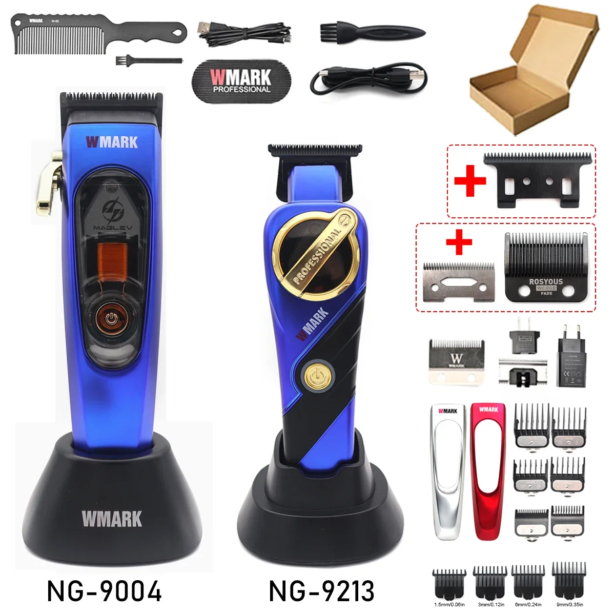 WMARK NG-9213 for Men Finishing Machine 9000 RPM Magnetic Motor Zero Gapped DLC T-Blade Hair Trimmer Hair Clipper