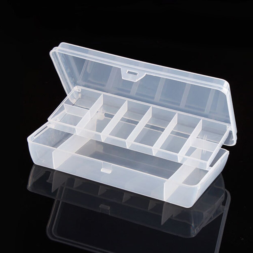 Plastic Tray Compartments Fishing Lure Tackle Box Two-Sided Storage Case